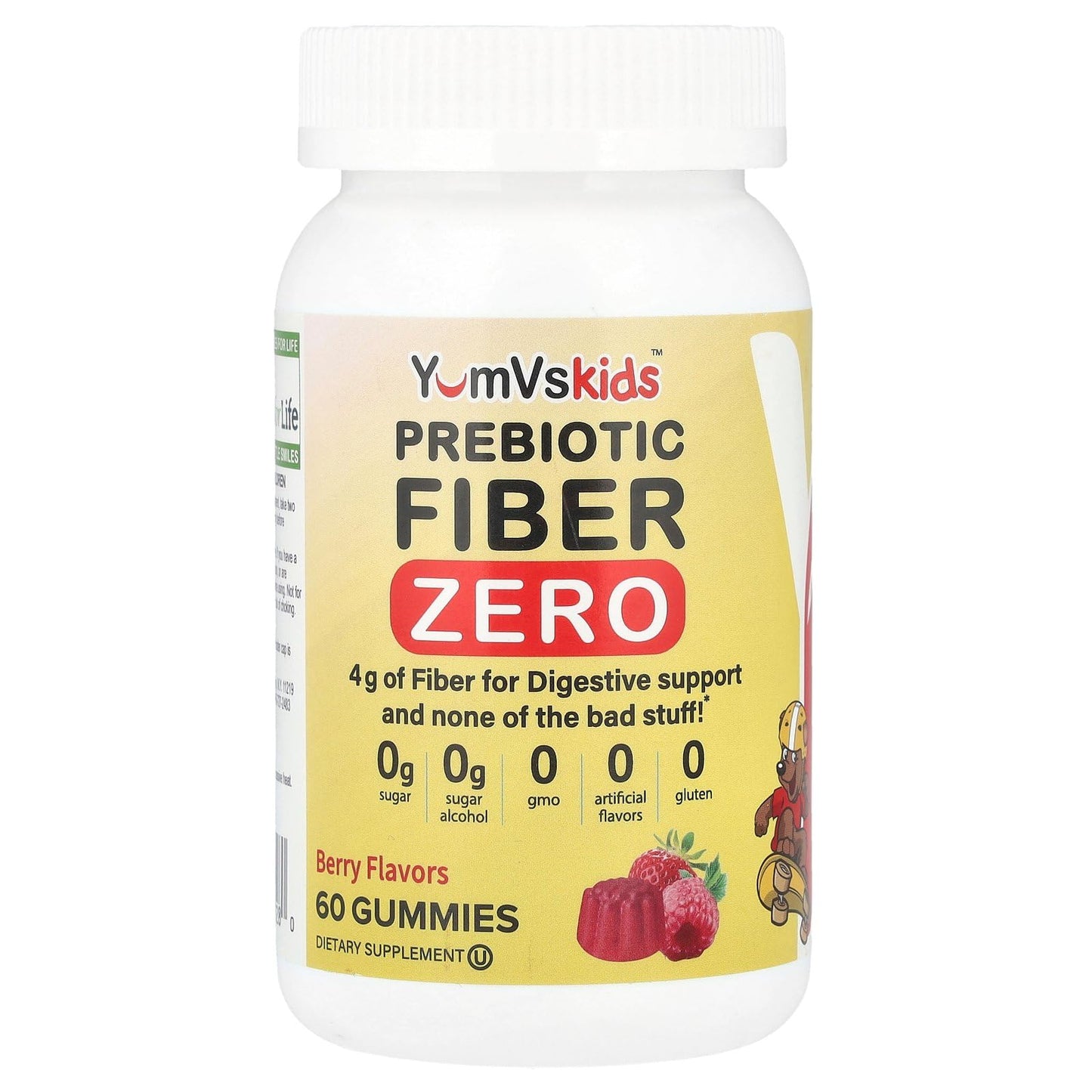 Prebiotic Fiber Zero Gummies for Kids by YumVs | Keto Sugar Free Gummy Chews for Toddlers |4g Fiber for Children Constipation Support - PrimeBioHealth - canada supplements