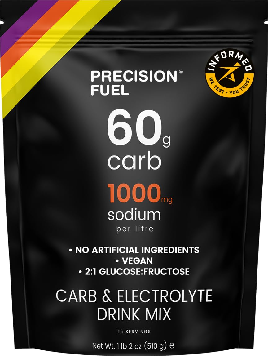 Precision Fuel PF60 Carb & Electrolyte Drink Mix Powder for Hydration & Energy - Endurance Sports Nutrition, Vegan, Hypotonic - 60g Carb, 1000mg Sodium per Litre - Mild Citrus Flavor, 1-Pack - PrimeBioHealth - canada supplements