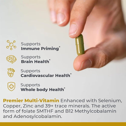 Premier Research Labs Multi-Vitamin - Immune, Brain & Heart Support | with Prebiotics and Postbiotics | Vegan Capsules for Men & Women - PrimeBioHealth - canada supplements