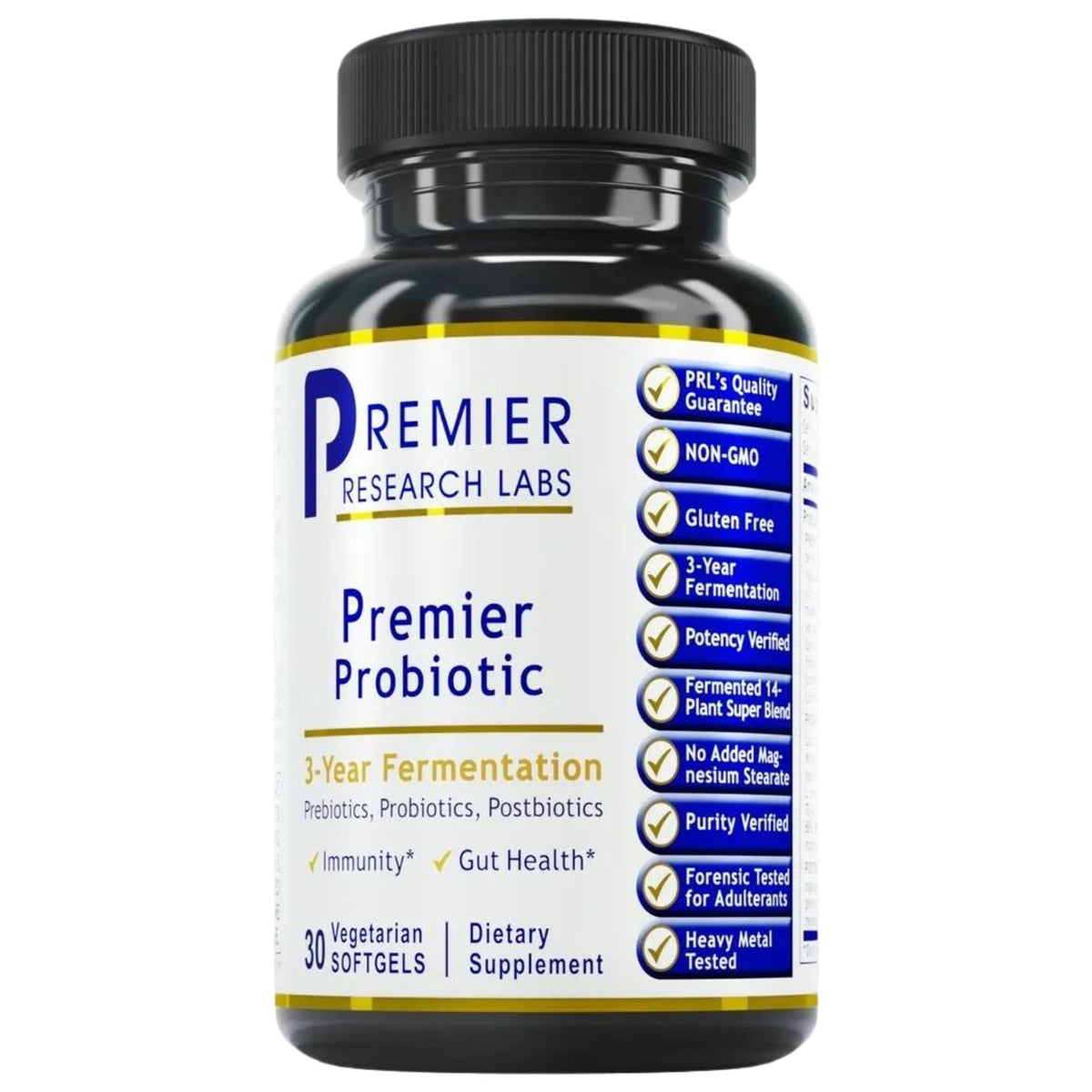 Premier Research Labs Premier Probiotic - Pre Pro Post Biotics for Women & Men, Quad Biotic, Quadbiotic, Prebiotics, Probiotics - PrimeBioHealth - canada supplements