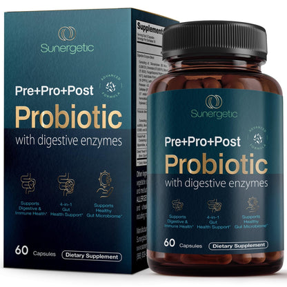 Premium 4-in-1 Probiotic Prebiotic, Postbiotic & Digestive Enzymes for Men & Women – Supports Gut, Digestion & Immunity –Complete Gut Health with Pre, Post - PrimeBioHealth - canada supplements
