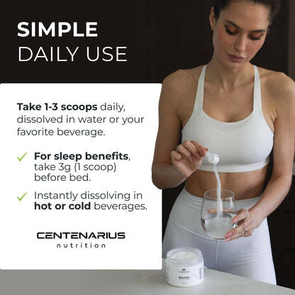 Premium Glycine Powder 250g | Amino Acids Supplement for Post Workout Muscle Recovery, Digestion, Sleep Aid + More - Vegan, Additive-Free - PrimeBioHealth - canada supplements