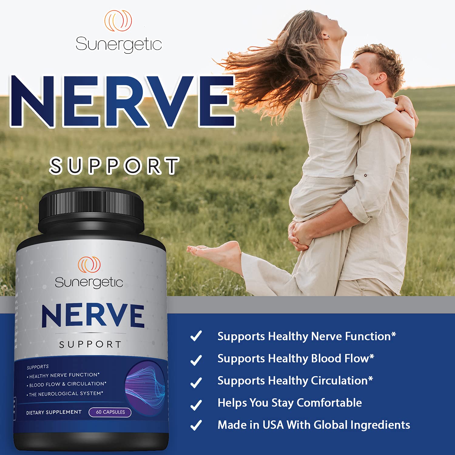 Premium Nerve Support Supplement – with Alpha Lipoic Acid (ALA) 600 mg, Acetyl-L-Carnitine (ALC) & Benfotiamine - Nerve Support Formula for Healthy Circulation, Feet, Hands & Toes - 60 Capsules - PrimeBioHealth - canada supplements