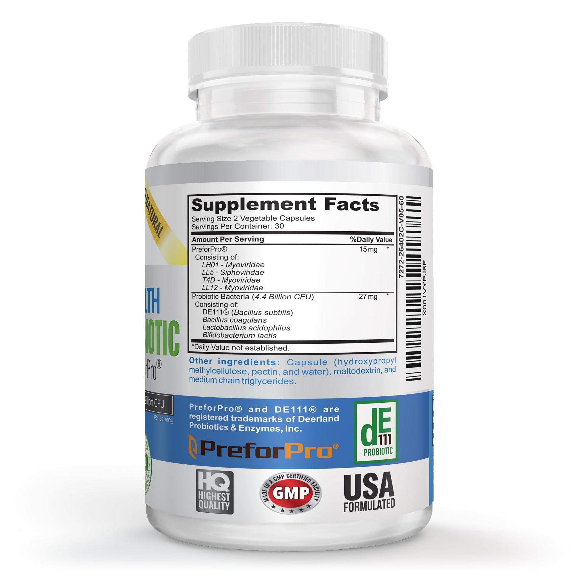 Premium Probiotic plus Ultimate Prebiotic - Gut Biome Builder & Restoration - 4.4 Bn CFU - Best for Women & Men - Bacteria Reaches Intestine within Hours - PrimeBioHealth - canada supplements