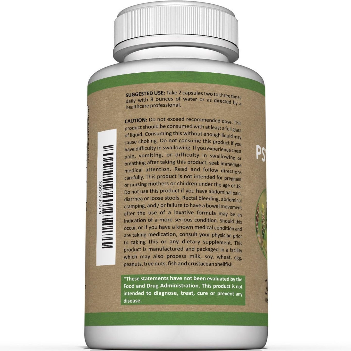 Premium Psyllium Husk Fiber Supplement 1450mg, 240 Capsules - PrimeBioHealth - canada supplements