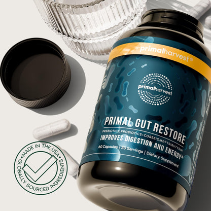 Primal Harvest 2 Pack, Restore for Gut Health, Primal Gut Restore w/POSTbiotics, PREbiotics and PRObiotics for Women and Men, 60 CT - Digestion, - PrimeBioHealth - canada supplements