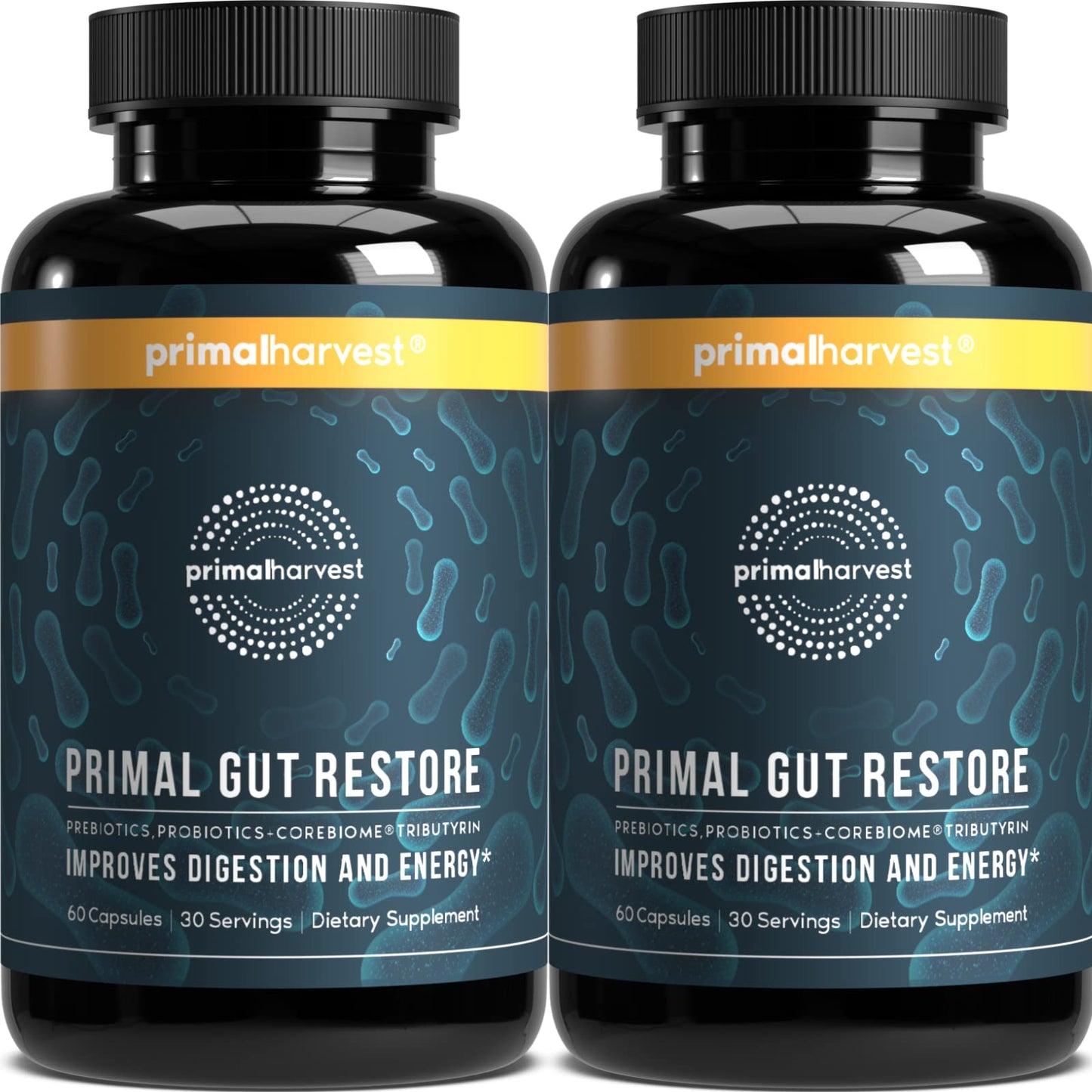 Primal Harvest 2 Pack, Restore for Gut Health, Primal Gut Restore w/POSTbiotics, PREbiotics and PRObiotics for Women and Men, 60 CT - Digestion, - PrimeBioHealth - canada supplements