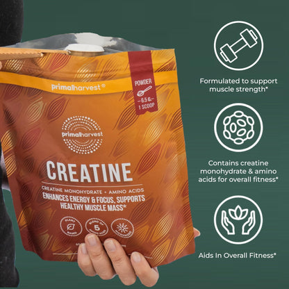 Primal Harvest Creatine Powder Supplement for Men and Women's Fitness, Workouts, and Muscle Growth, to Help Promote Recovery, Strength, Energy, and Endurance (1) - PrimeBioHealth - canada supplements