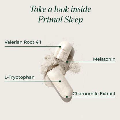Primal Harvest Primal Sleep Support Supplement for Adults with Melatonin, GABA, Valerian Root, L-Tryptophan, Magnesium Bisglycinate Chelate - PrimeBioHealth - canada supplements