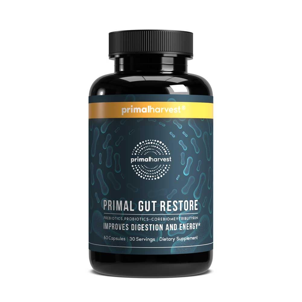 Primal Harvest Restore for Gut Health, Primal Gut Restore w/POSTbiotics, PREbiotics and PRObiotics for Women and Men, 60 CT - Digestion, Colon Cleanse, - PrimeBioHealth - canada supplements