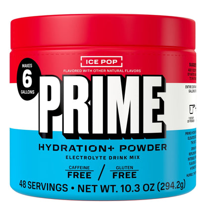PRIME HYDRATION+ Electrolyte Powder, Ice Pop, Sugar Free Hydration Drink Mix with Potassium, Magnesium & B Vitamins to Replenish Fluids, - PrimeBioHealth - canada supplements