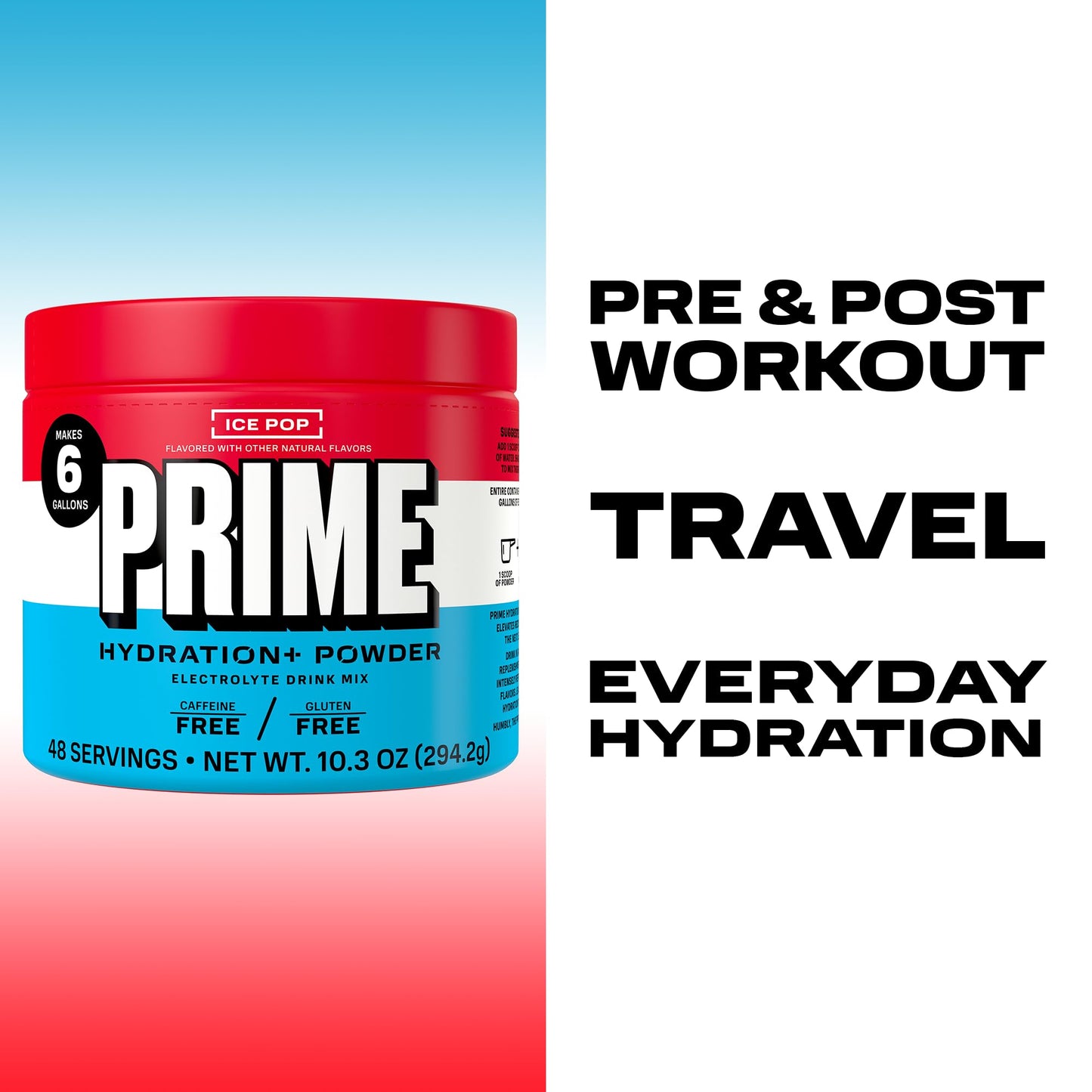 PRIME HYDRATION+ Electrolyte Powder, Ice Pop, Sugar Free Hydration Drink Mix with Potassium, Magnesium & B Vitamins to Replenish Fluids, - PrimeBioHealth - canada supplements