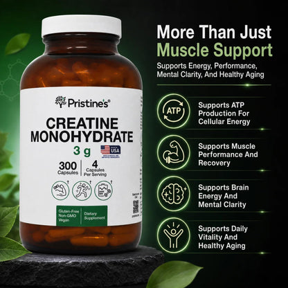 PRISTINE'S Creatine Monohydrate Capsules for Women & Men - NSF Certified 75 Day Supply 3G Creatine Pills for Women - Cognitive & Athletic Performance Support - PrimeBioHealth - canada supplements
