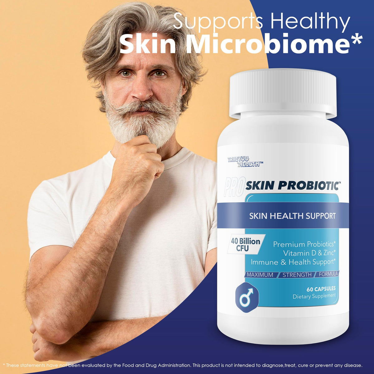 Pro Skin Probiotic - Skin Health Supporting Probiotic with Immune Support - Promote Healthy Skin Microbiome from Inside Out - Health Starts in the Gut - Support Reduced Breakouts, Redness, & Puffiness - PrimeBioHealth - canada supplements