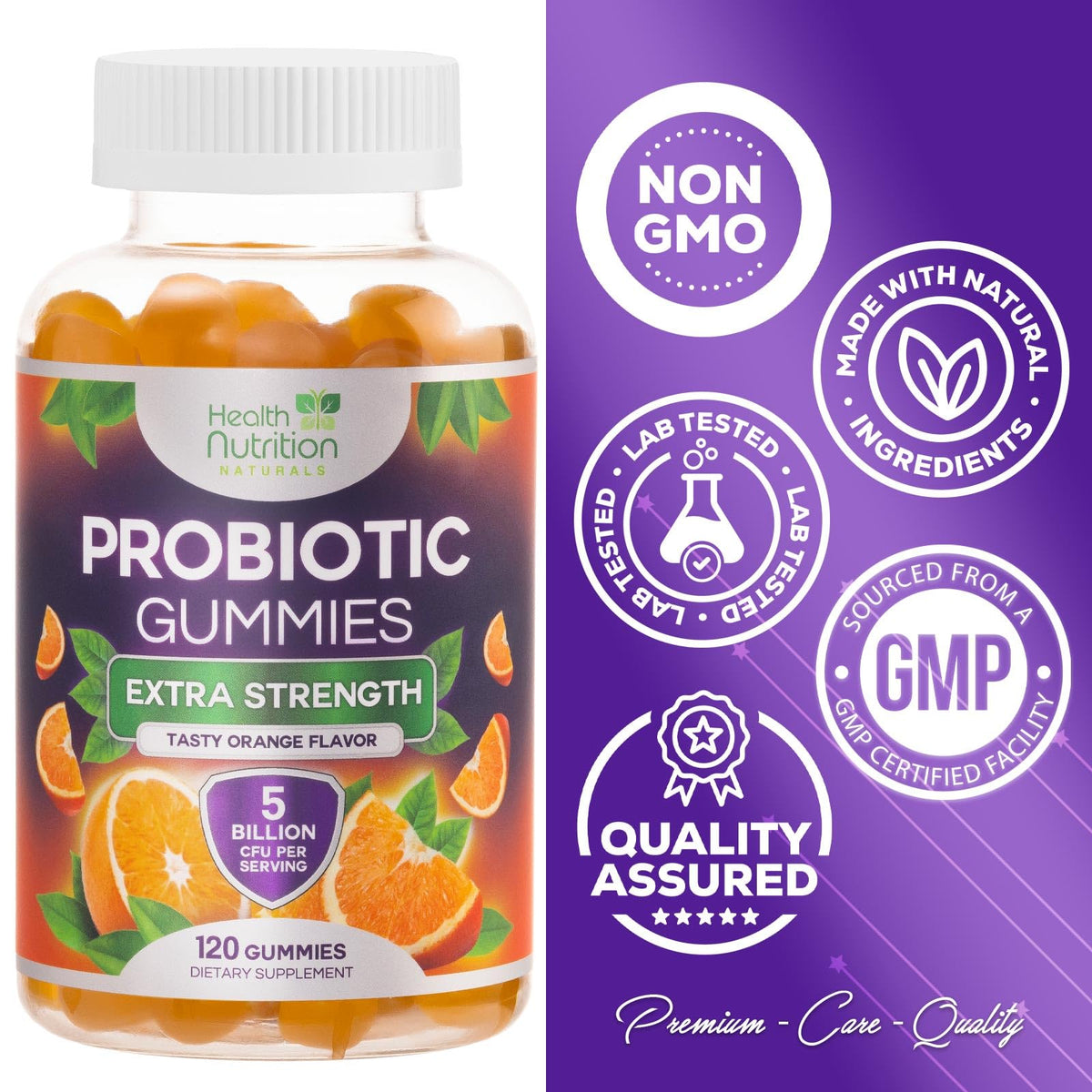 Probiotic Gummies - Advanced Multi-Strain Probiotic Formula - Gut & Digestive Health Support Gummy - Bacillus Coagulans 5 Billion CFU Per Serving, Daily Acidophilus Probiotics Supplement - 120 Gummies - PrimeBioHealth - canada supplements
