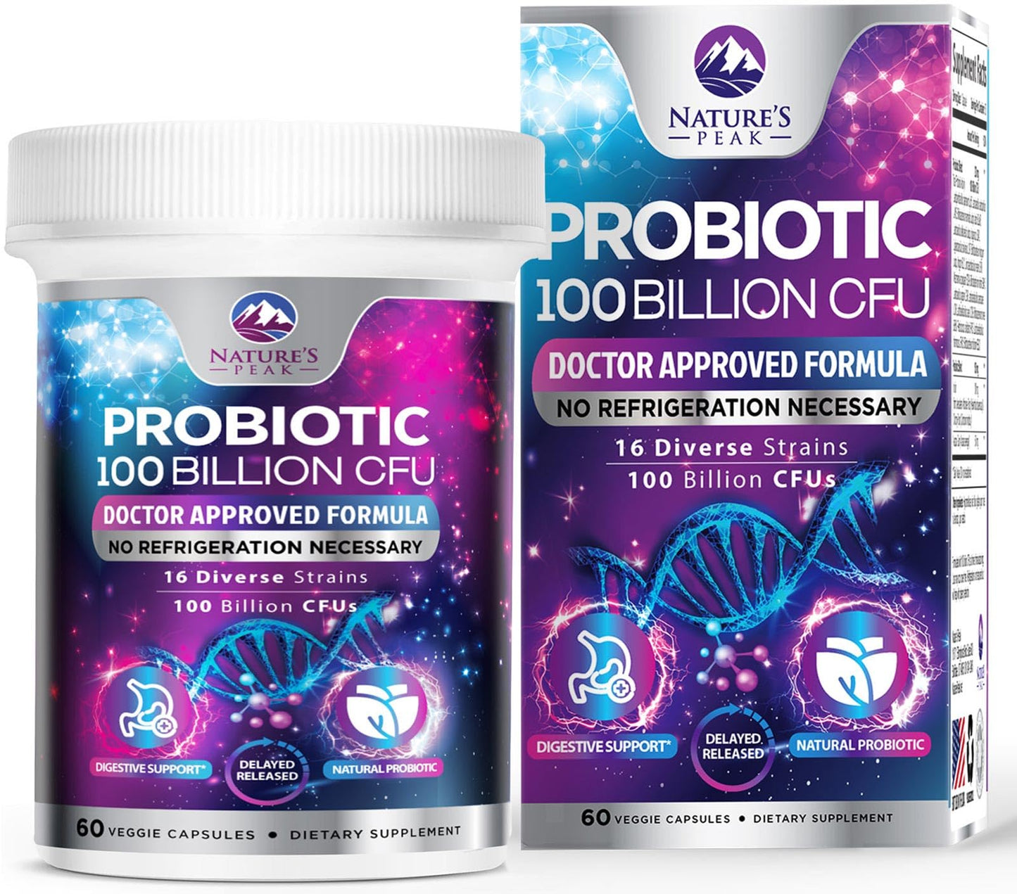 Probiotics for Digestive Gut Health - 100 Billion CFU Per Capsule, 16 Premium Strains & Prebiotics - Best Probiotics for Women & Men, Occasional Constipation - PrimeBioHealth - canada supplements