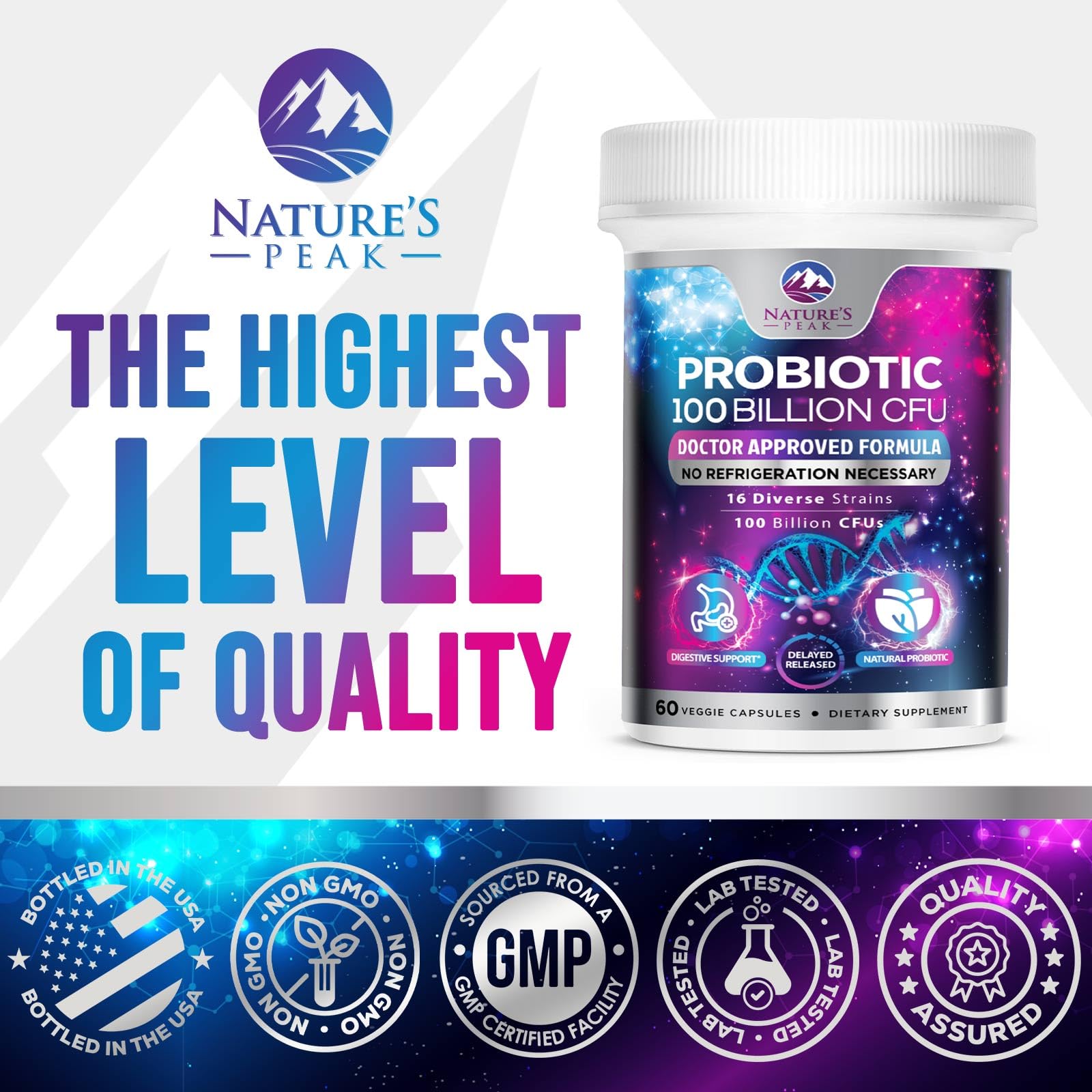 Probiotics for Digestive Gut Health - 100 Billion CFU Per Capsule, 16 Premium Strains & Prebiotics - Best Probiotics for Women & Men, Occasional Constipation - PrimeBioHealth - canada supplements
