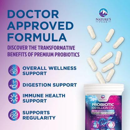 Probiotics for Digestive Gut Health - 100 Billion CFU Per Capsule, 16 Premium Strains & Prebiotics - Best Probiotics for Women & Men, Occasional Constipation - PrimeBioHealth - canada supplements