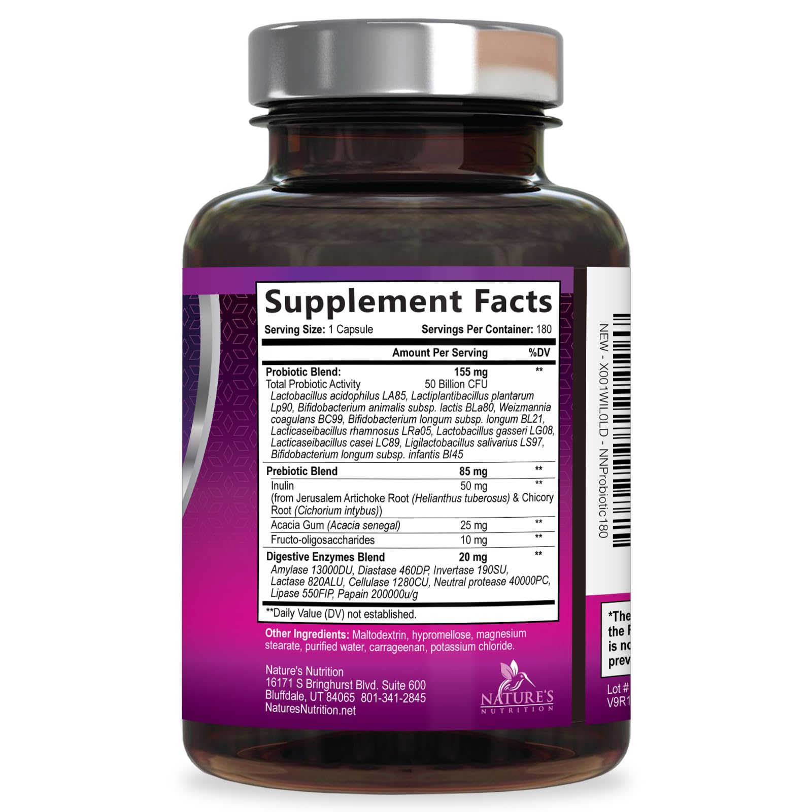Probiotics for Digestive Gut Health - 50 Billion CFU Per Capsule, 10 Premium Strains & Prebiotics - Best Probiotics for Women & Men, Occasional Constipation, Gas, Immune Health Support - 180 Capsules - PrimeBioHealth - canada supplements