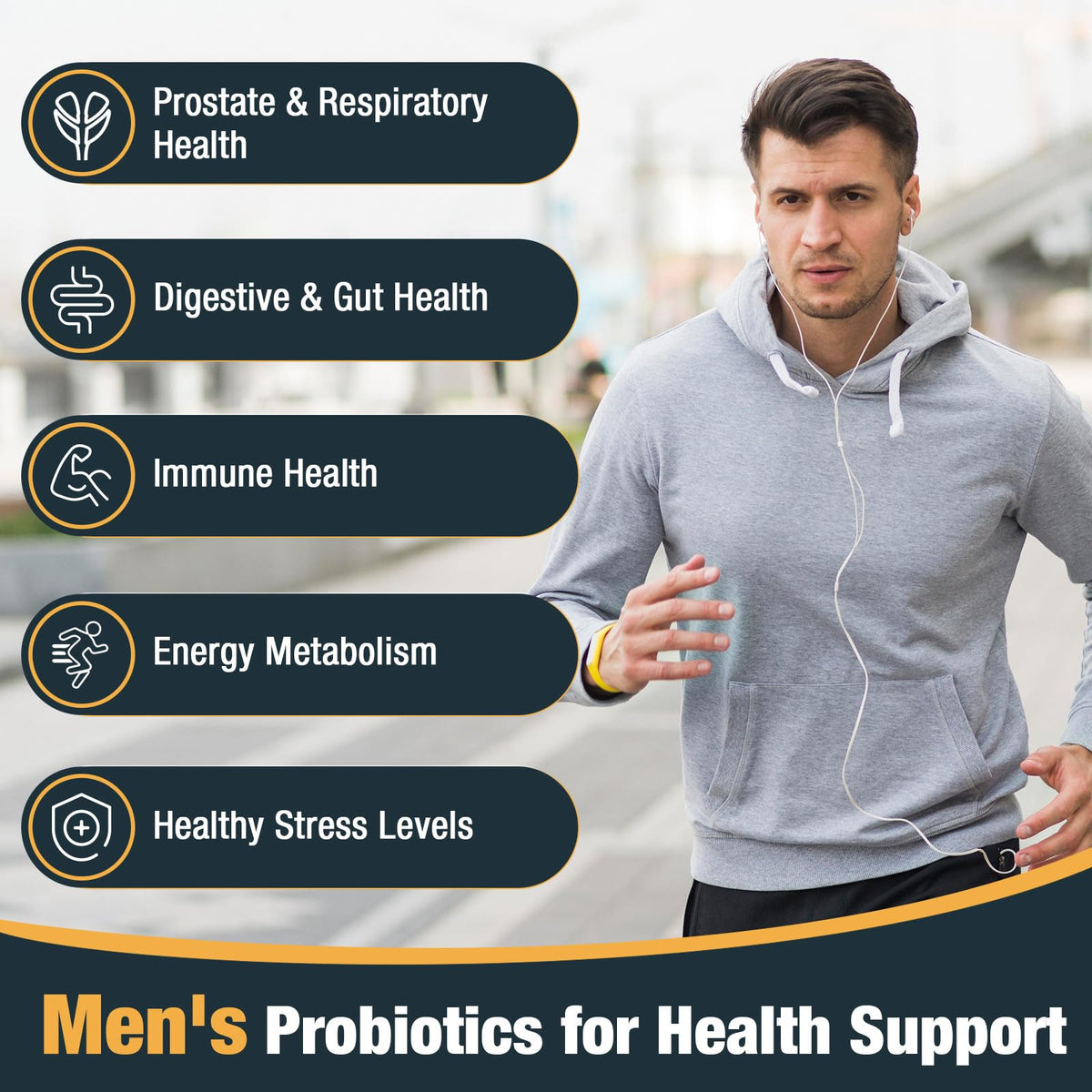 Probiotics for Men, 500 Billion CFUs & 12 Strains, Men's Probiotic with Turmeric, Cranberry, Goji - Probiotics for Digestive Health, Immune, Stomach, - PrimeBioHealth - canada supplements