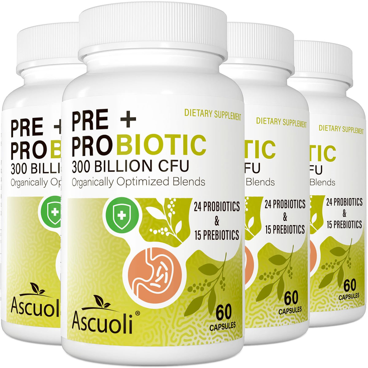 Probiotics for Women & Men - 300 Billion CFU, 24 Strains + 15 Organic Herbs Prebiotics Blend, Daily Probiotic for Digestive Health, Immune, Gut, Bloating - PrimeBioHealth - canada supplements