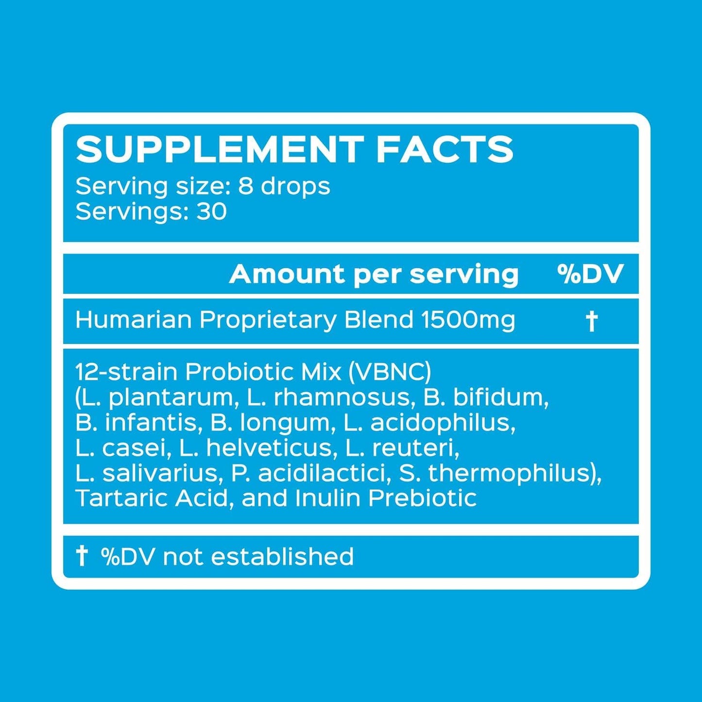 Probonix Humarian Liquid Probiotics for Adults - 12-Strain Probiotic Drops to Fortify Gut Health, Immunity and More - 30-Day Supply - Delicious Grape Flavor - PrimeBioHealth - canada supplements