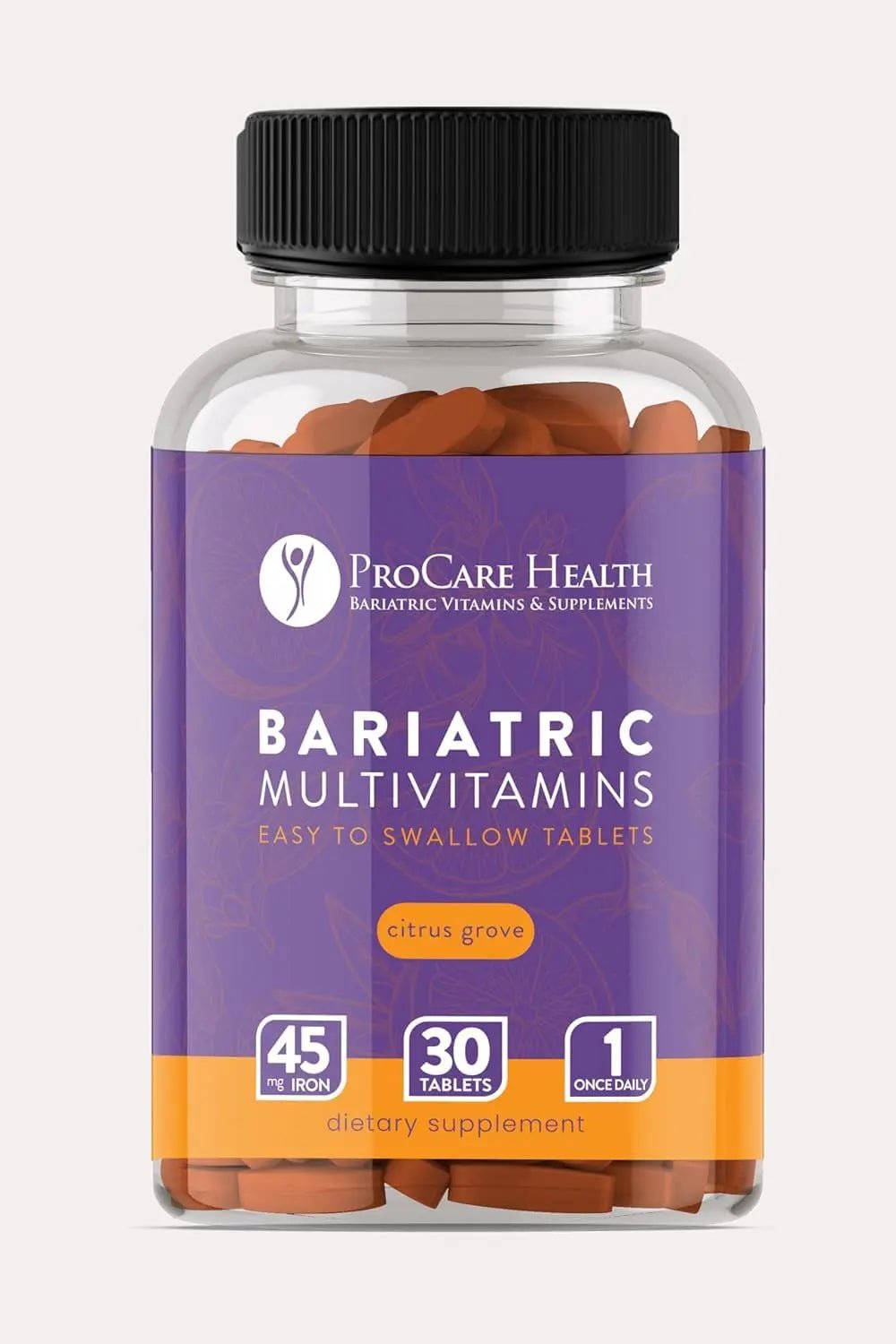 Procare Health Bariatric Multivitamin with Iron 45mg Easy to Swallow 30 Tablets - Post Op Bariatric Vitamins for Gastric Bypass Pills - PrimeBioHealth - canada supplements