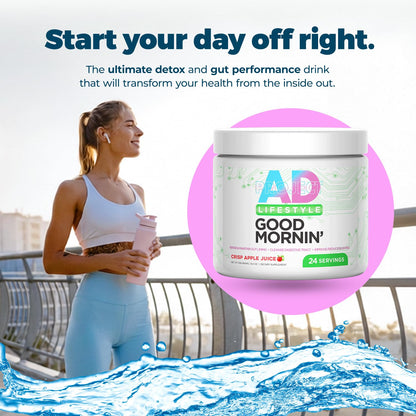 Project AD Life Good Morning Detox and Performance Drink, Naturally Flavored and Formulated with L-GLutamine, Apple Cider Vinegar, and Aloe Vera (24 Servings, Summer Fruits) - PrimeBioHealth - canada supplements