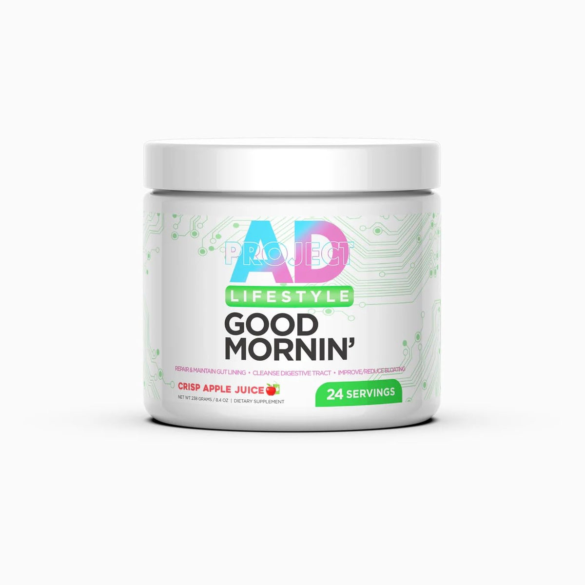 Project AD Life Good Morning Detox and Performance Drink, Naturally Flavored and Formulated with L-GLutamine, Apple Cider Vinegar, - PrimeBioHealth - canada supplements