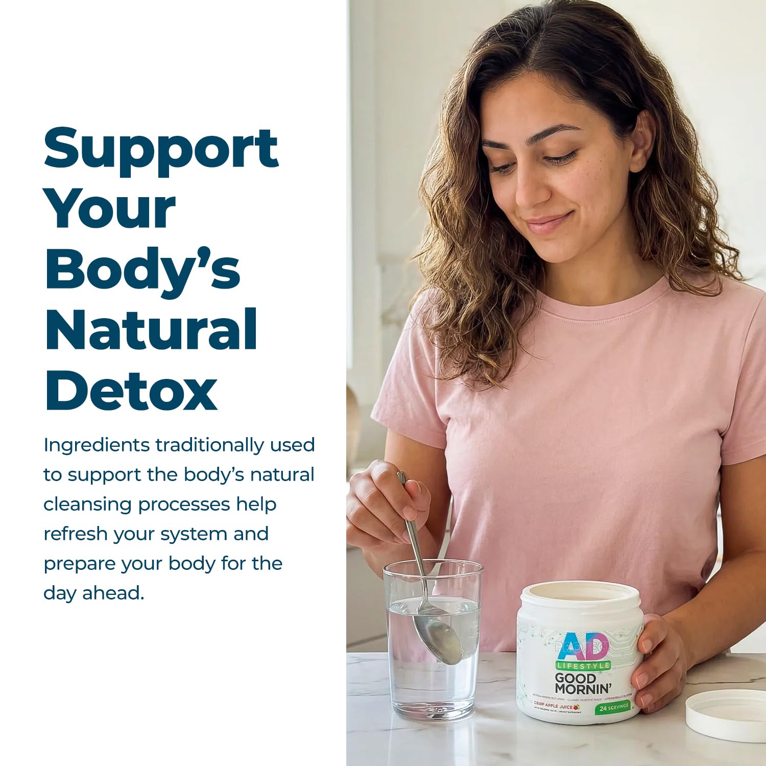 Project AD Life Good Morning Detox and Performance Drink, Naturally Flavored and Formulated with L-GLutamine, Apple Cider Vinegar, - PrimeBioHealth - canada supplements