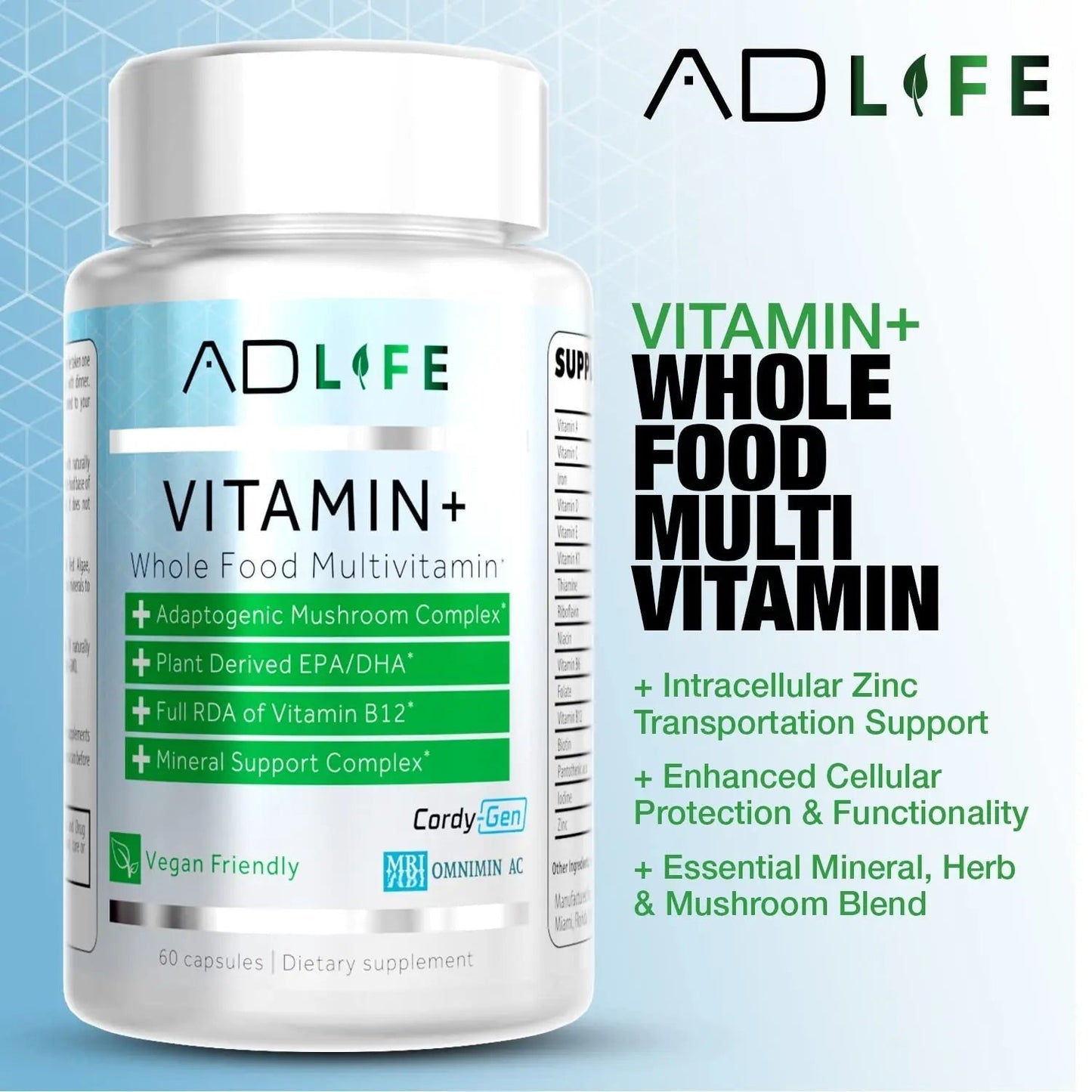 Project AD Vitamin+ Multimineral Multivitamin Supplement Complete Antioxidant, Energy & Immune Support. (60 Servings) - PrimeBioHealth - canada supplements