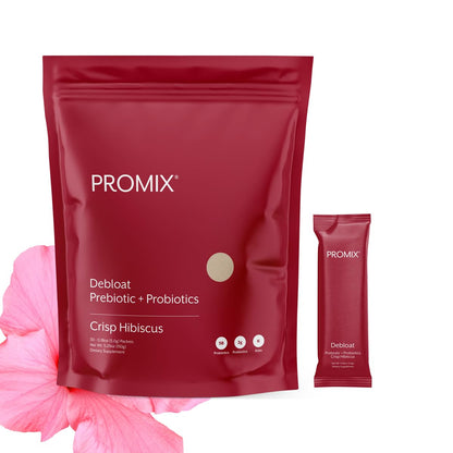 ProMix Nutrition Debloat Prebiotics and Probiotics Immune Support Supplement for Digestion, Cortisol Health, Gut Cleanse - Hibiscus - PrimeBioHealth - canada supplements