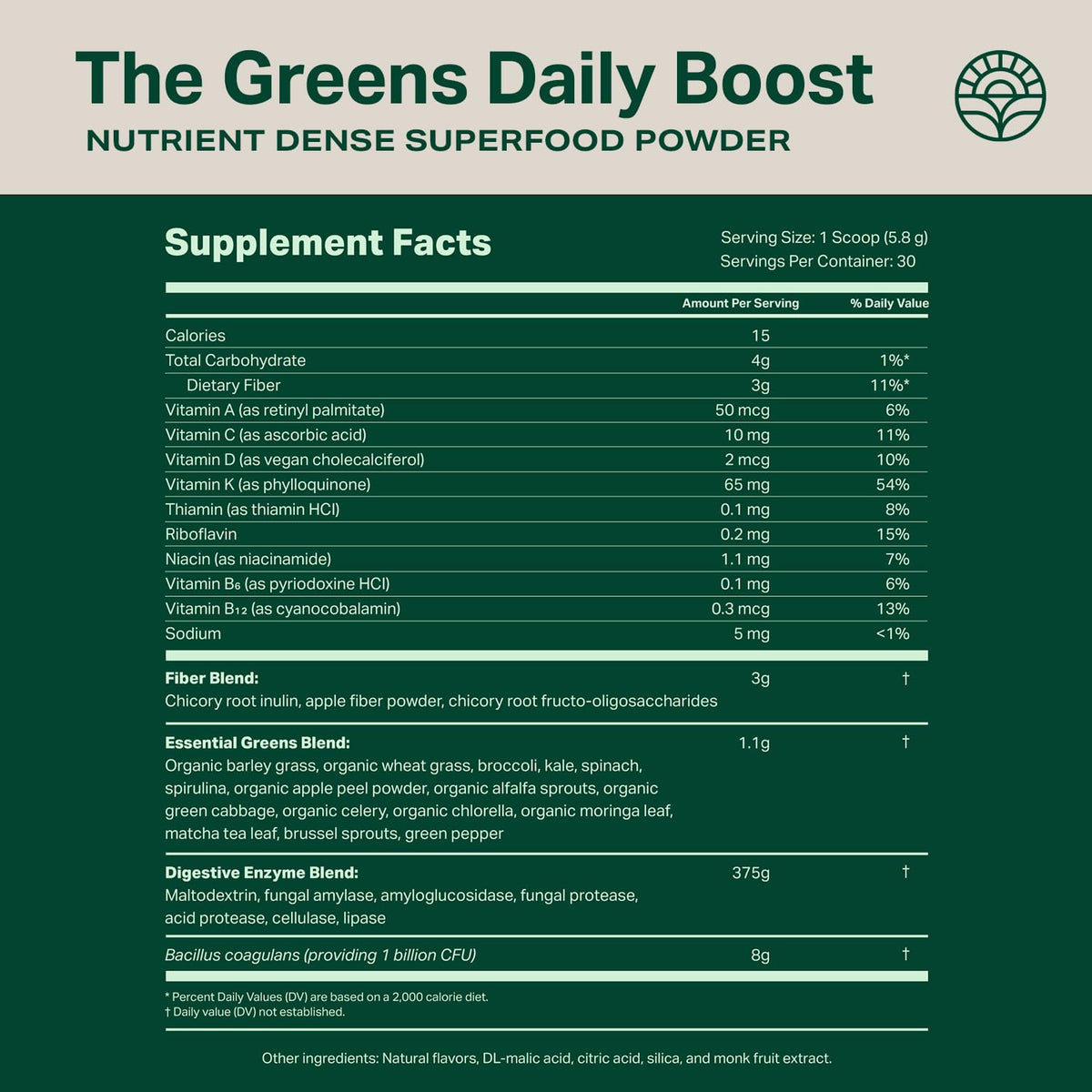 Proper, The Greens Daily Boost Organic Greens Powder. Whole Food, Apple Flavour Veggie Powder Superfood with Wheatgrass, Spirulina, Chlorella, Probiotics. - PrimeBioHealth - canada supplements