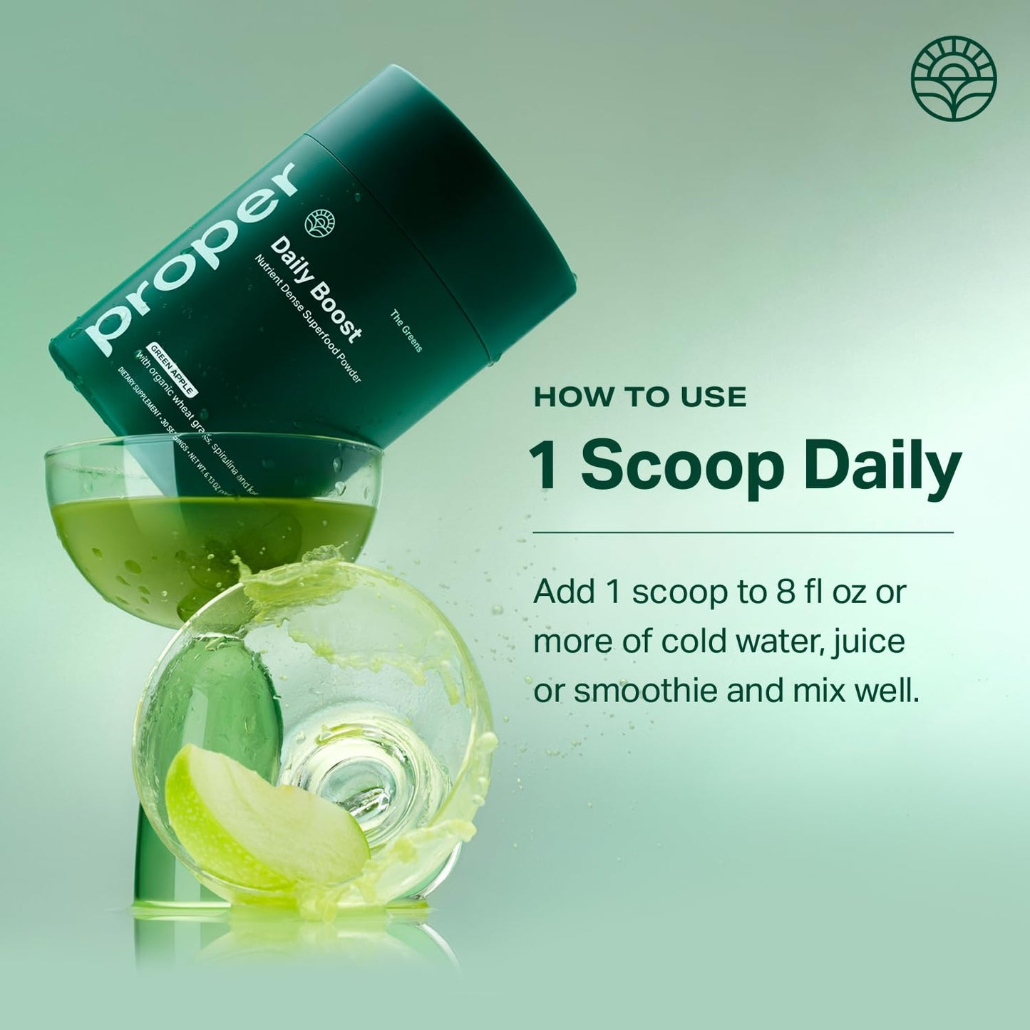 Proper, The Greens Daily Boost Organic Greens Powder. Whole Food, Apple Flavour Veggie Powder Superfood with Wheatgrass, Spirulina, Chlorella, Probiotics. - PrimeBioHealth - canada supplements