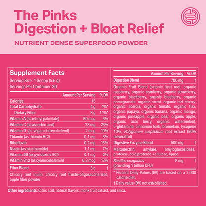 Proper, The Pinks Digestion and Bloat Relief. Drink Mix with Gut Health Probiotics, Prebiotics, Beet Root & Enzymes for Digestive Support. Bloating and Microbiome - PrimeBioHealth - canada supplements