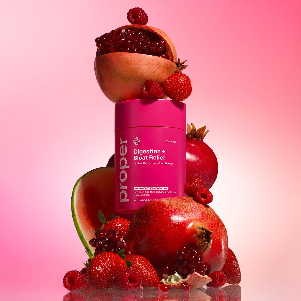 Proper, The Pinks Digestion and Bloat Relief. Drink Mix with Gut Health Probiotics, Prebiotics, Beet Root & Enzymes for Digestive Support. Bloating and Microbiome - PrimeBioHealth - canada supplements