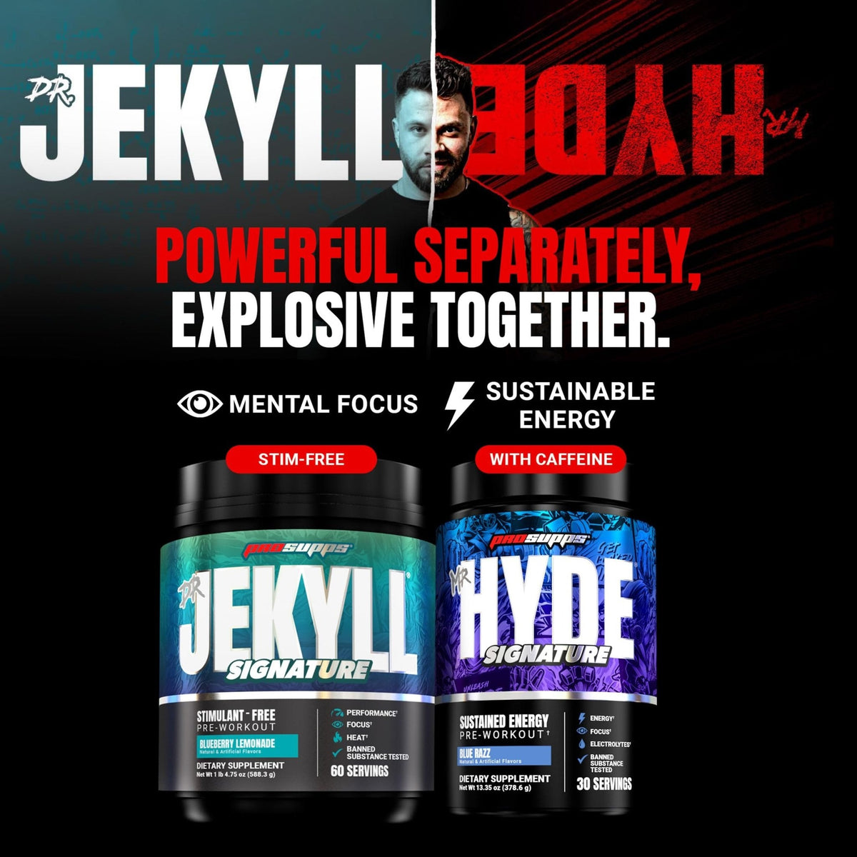 ProSupps Mr. Hyde Max Pump Pre Workout Powder - Stim-Free Preworkout Supports Blood Flow, Muscle Volume & Endurance - Caffeine-Free Nitric Oxide Gym & Fitness Supplements - PrimeBioHealth - canada supplements