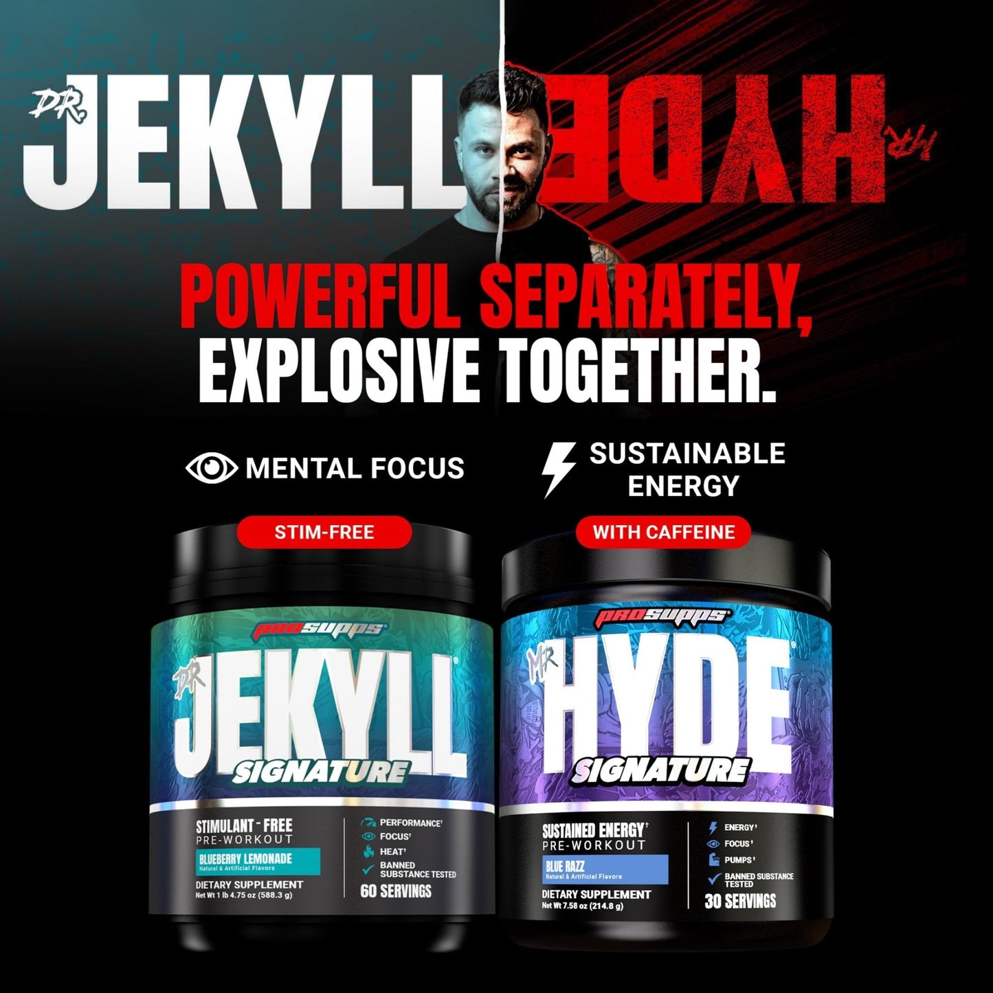 ProSupps Mr. Hyde Signature Pre Workout Powder with Creatine, Beta Alanine & Caffeine - Performance, Energy & Endurance - Clean Fitness & Gym Supplements for Men & Women = - PrimeBioHealth - canada supplements