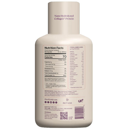 ProT Gold Liquid Collagen Protein Shot, Support for Hair, Nails and Skin, 17g, Nano Hydrolyzed & Grass Fed with Amino Acids, Sugar Free, Gluten Free, - PrimeBioHealth - canada supplements