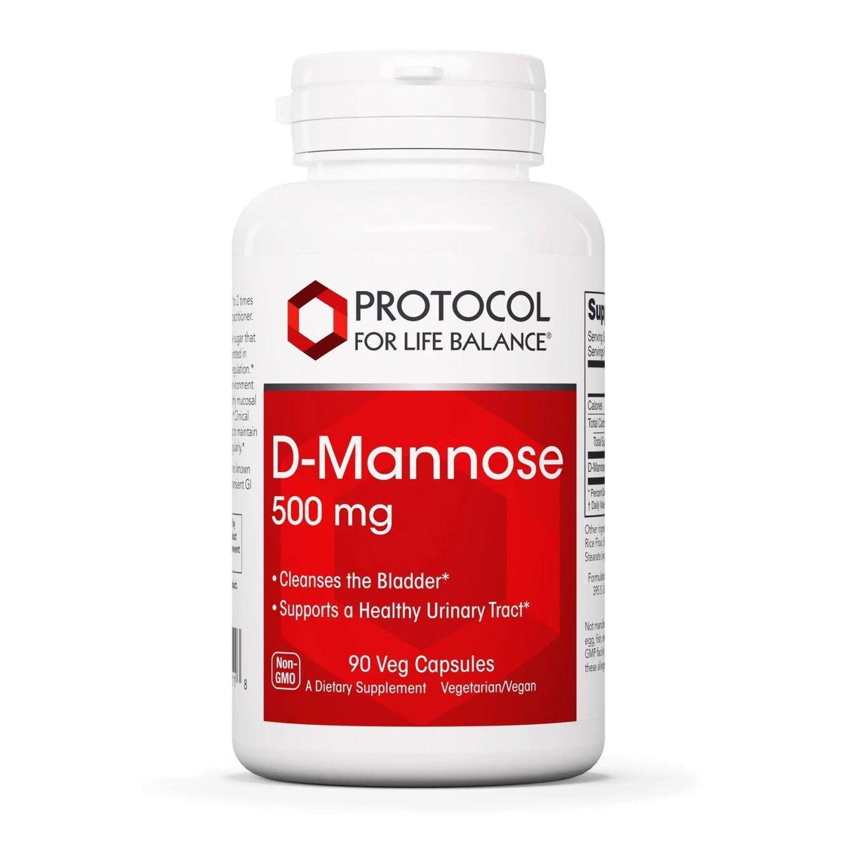 Protocol for Life Balance D-Mannose - 500mg - Bladder Cleanse - Support Healthy Urinary Tract* - For Men & Women - Kosher & Non-GMO - 90 Veg Capsules - PrimeBioHealth - canada supplements