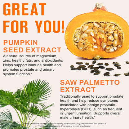 Pumpkin Seed Oil with Saw Palmetto, 1000mg per Serving, 300 Softgels – Cold Pressed Pumpkin Seed Oil Capsules for Hair, Prostate, Urinary & Bladder Health - PrimeBioHealth - canada supplements