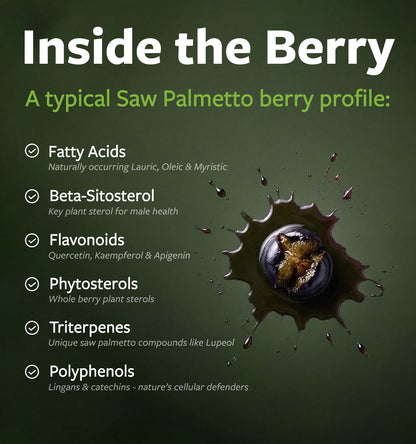 PURE CO USDA Organic Saw Palmetto Supplement - Organic Saw Palmetto for Women & Men's Urinary Tract Prostate & DHT Blocker for Women - Whole Berries - Vegan Non-GMO & Lab Verified (2 Month Supply) - PrimeBioHealth - canada supplements