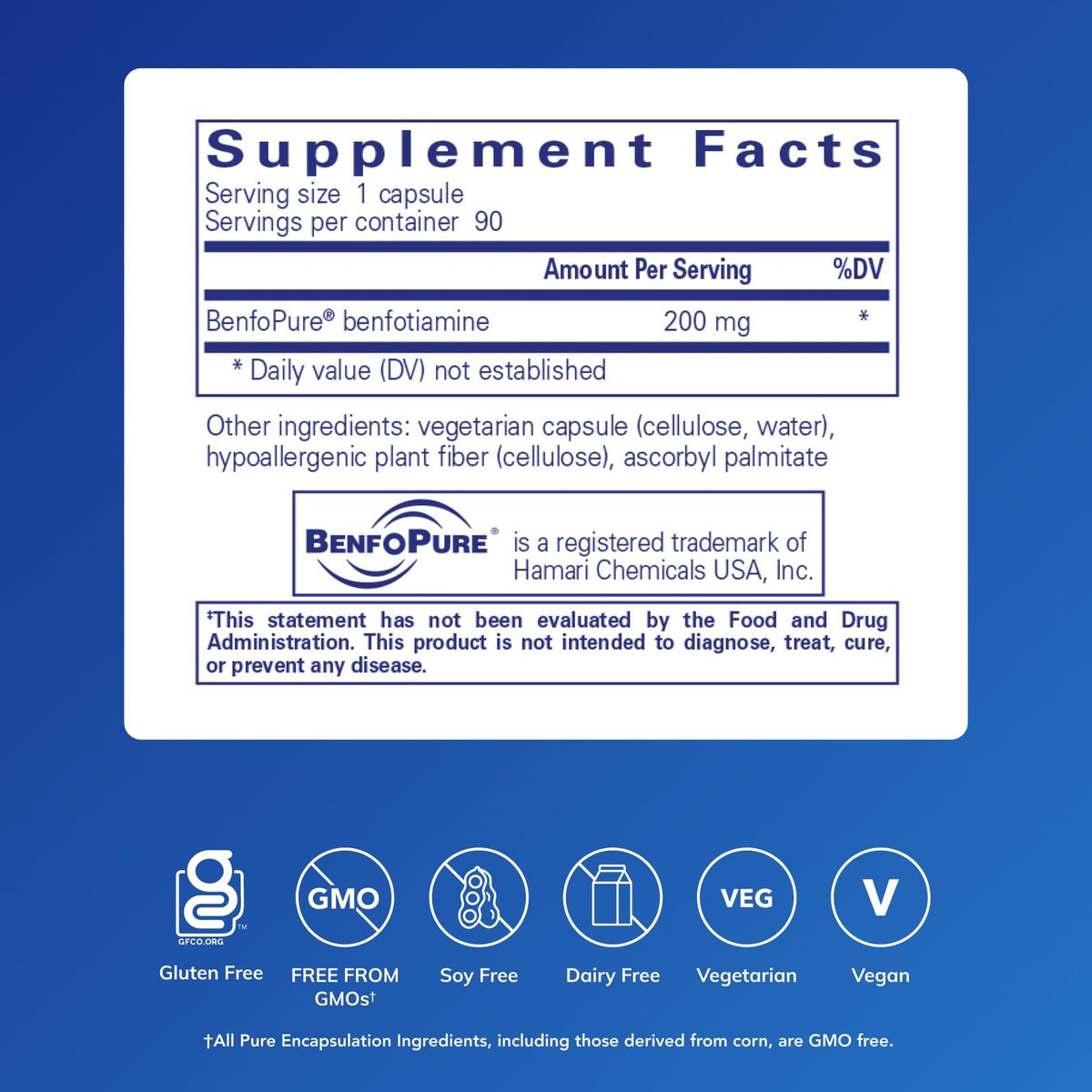 Pure Encapsulations BenfoMax 90's - 200 mg Benfotiamine - Vitamin B1 Thiamin Supplement - Supports Heart & Metabolism Health - PrimeBioHealth - canada supplements