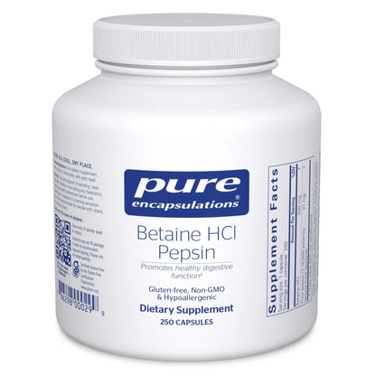 Pure Encapsulations Betaine HCl Pepsin - Digestive Enzymes Supplement for Digestion Aid & Support, Stomach Acid & Nutrient Absorption* - PrimeBioHealth - canada supplements