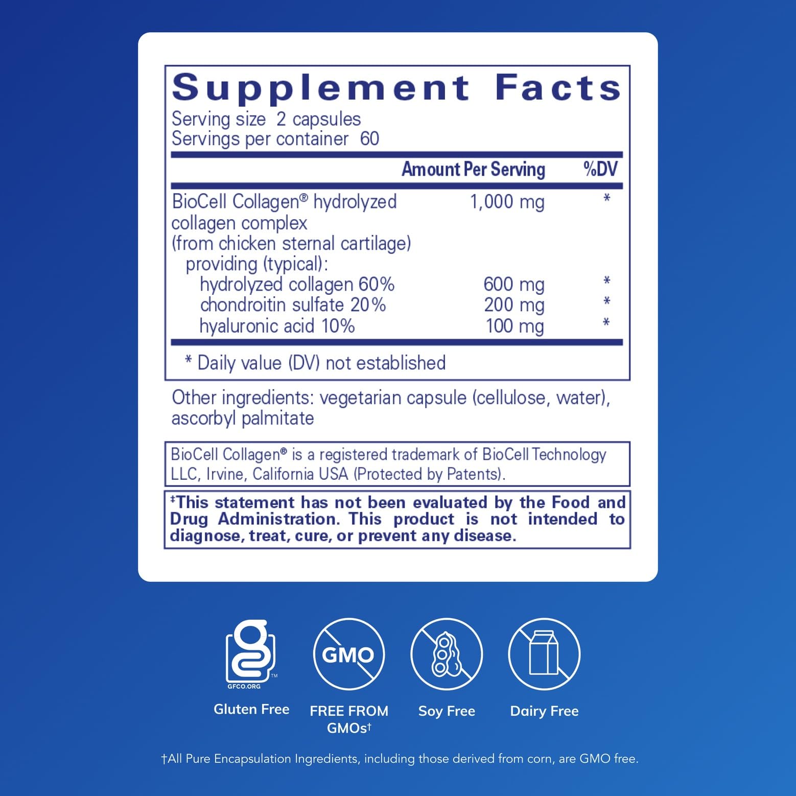 Pure Encapsulations Collagen JS - Skin & Joint Health* - 1,000 mg Hydrolyzed Biocell Collagen - Gluten Free & Non-GMO - 120 Capsules - PrimeBioHealth - canada supplements