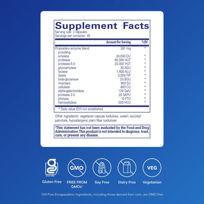 Pure Encapsulations Digestive Enzymes Ultra - Vegetarian Digestive Enzyme Supplement to Support Protein, Carb, Fiber, and Dairy Digestion* - 90 Capsules - PrimeBioHealth - canada supplements