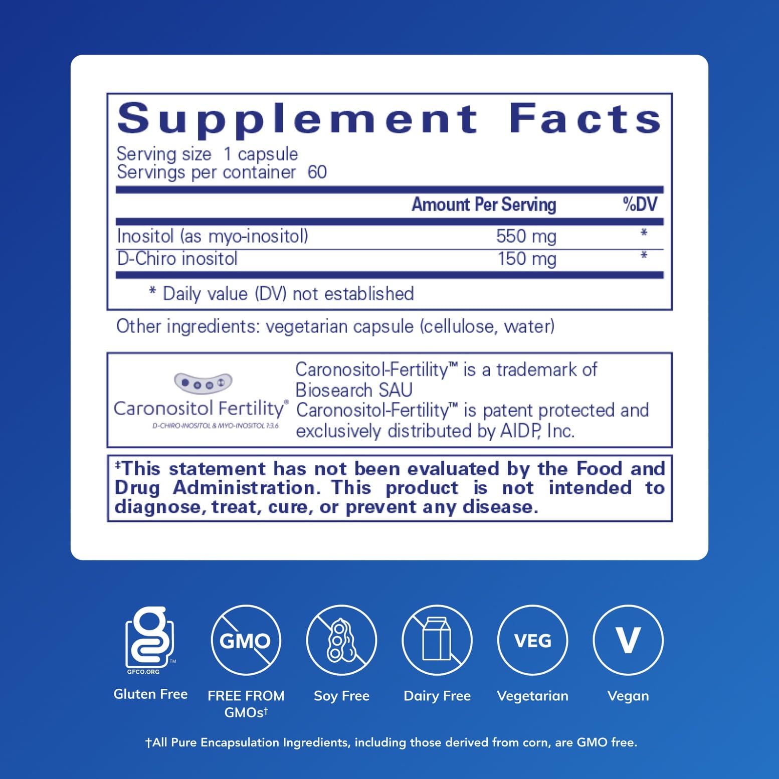 Pure Encapsulations Inositol Complex | Supplement to Support Energy, Healthy Metabolism, and Ovarian Function* | 60 Capsules - PrimeBioHealth - canada supplements