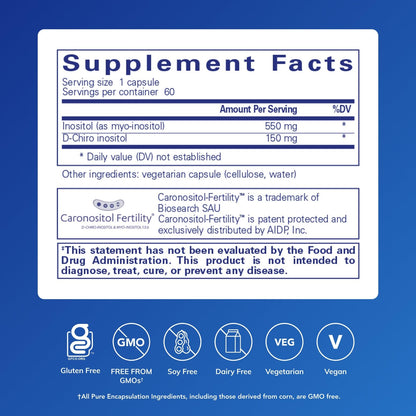 Pure Encapsulations Inositol Complex | Supplement to Support Energy, Healthy Metabolism, and Ovarian Function* | 60 Capsules - PrimeBioHealth - canada supplements