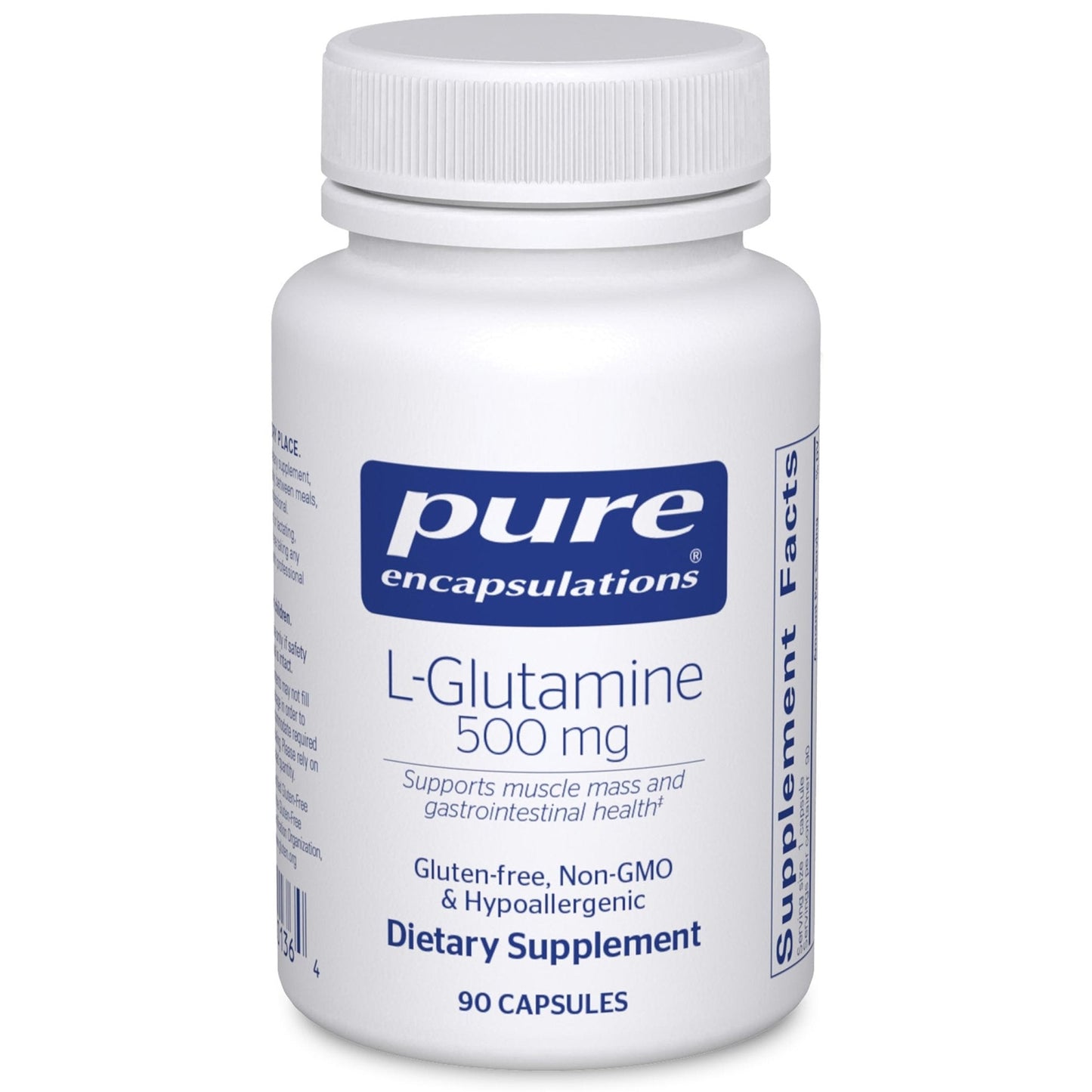 Pure Encapsulations L-Glutamine 500 mg - Supplement for Immune and Digestive Support, Gut Health and Lining, Metabolism, and Muscle Support* - PrimeBioHealth - canada supplements