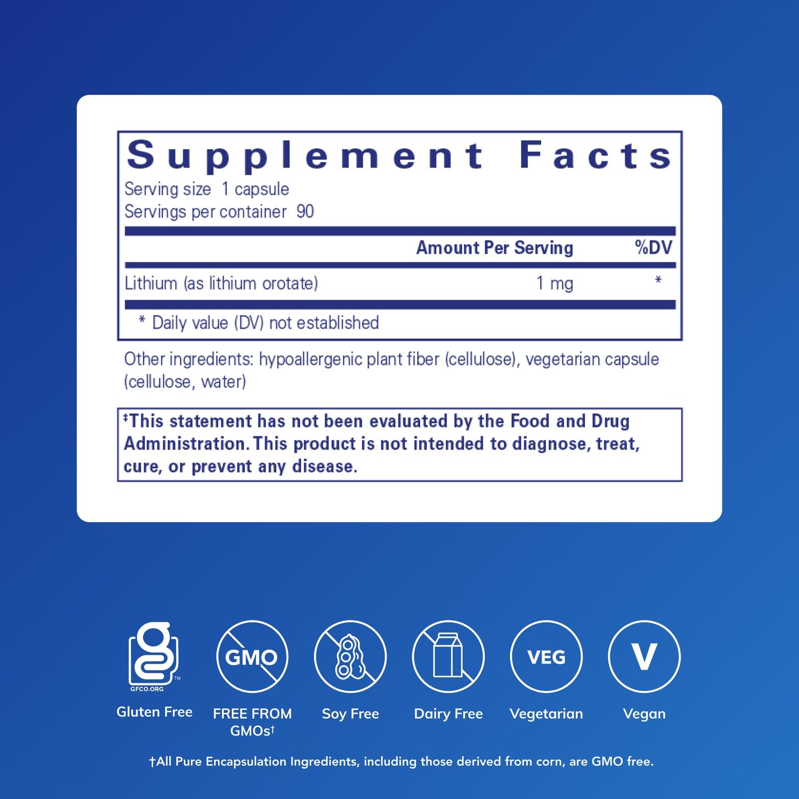 Pure Encapsulations Lithium (Orotate) 1 mg | Support for Calmness and Behavior | 90 Capsules - PrimeBioHealth - canada supplements